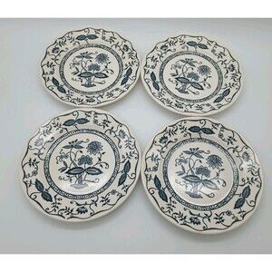 Royal Cavalier Ironstone Blue Onion Bread Plates 6.5" Set Of 4 Appetizers Bread